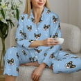 thumbnail image 5 of KLL Corgi Dog Print Women's Long Sleeve Pajamas with Pants Sleepwear Loungewear 2 Set-Small, 5 of 7