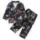 thumbnail image 1 of Odeerbi 1-8 Años Niños Niñas Pijamas de Raso Solapa de Muesca Camisa de Manga Larga Conjunto de Dos Piezas de Pijama Suave Estampado Floral, 1 of 9