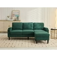 thumbnail image 2 of L-Shaped Sectional Sofa with Storage Ottoman, 78 Inch Modern Linen Fabric Upholstered Accent Sofa with USB Port, Side Pocket and Arm Storage, 3 Seater Couch for Living Room, Green, 2 of 7