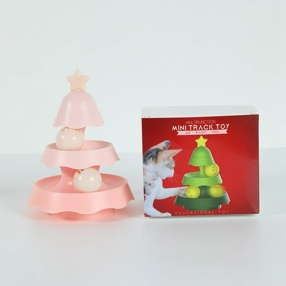 Lolynie Pet Toys Christmas Tree Turntable Cats Can Eat And Play With High