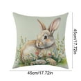 thumbnail image 3 of Amzcrzy Linen Pillowcase Easter Pillow Rabbits Patterns Throw Pillow Cases Decorative Cushion Covers for Sofa Couch Home Easter Decor Bedspread & Coverlet Sets Bedding Bedding Comforter Sets, 3 of 6