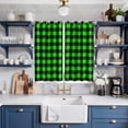 thumbnail image 2 of Curtains 63 Inch Length 2 Panels, Black Green Plaid Grommets Window Treatment Curtain, Modern Buffalo Checked Gingham Art Thermal Curtains Drapes for Living Room/Bathroom, 2 of 9