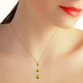 thumbnail image 3 of Galaxy Gold Genuine 14k carat - 14k Solid Yellow, White and Rose Gold Earth's Answer Design Necklace with 1.71 Total Carats (CTW) Pear-Shape Natural Green Peridot Pendant (Yellow-Gold, 14k), 3 of 4