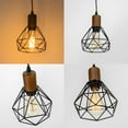 thumbnail image 2 of KAYYELAMP H-Type Track Lamp Walnut Base Metal Hollowing Shade Adjusted Cord Vintage Track Pendant Light Set Three for Kitchen Dining Table Bar(No Bulb, Track), 2 of 7