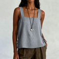thumbnail image 6 of Womens Tank Tops Ladies' Summer Casual Loose Cotton And Linen Sleeveless Camisole With Split Vest Gray Tank Tops for Women, 6 of 7
