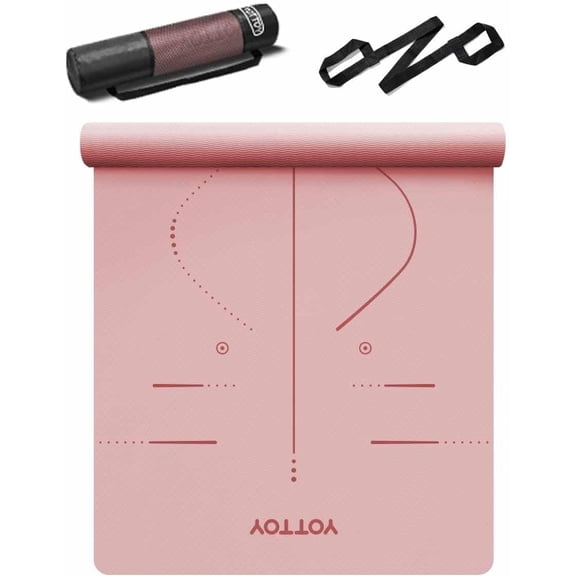 YOTTOY Yoga Mat, 72"x 32"x1/3" Extra Wide Non-Slip Exercise Fitness Yoga Mats,Eco-Friendly TPE Exercise Mats for Women Men Home Workout with Strap Bag