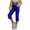 Blue, variant on Women's Faux Leather Capri Pants with Pockets Elastic Waist Straight Leg Cropped Pants XL