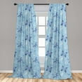 thumbnail image 5 of Ambesonne Butterfly Curtains, Blue Dragonflies, Pair of 28"x84", Blue Pale Blue White, 5 of 5