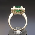 thumbnail image 4 of Emerald ring for women, Vintage emerald ring, Emerald diamond ring, Statement ring for her,, 4 of 5