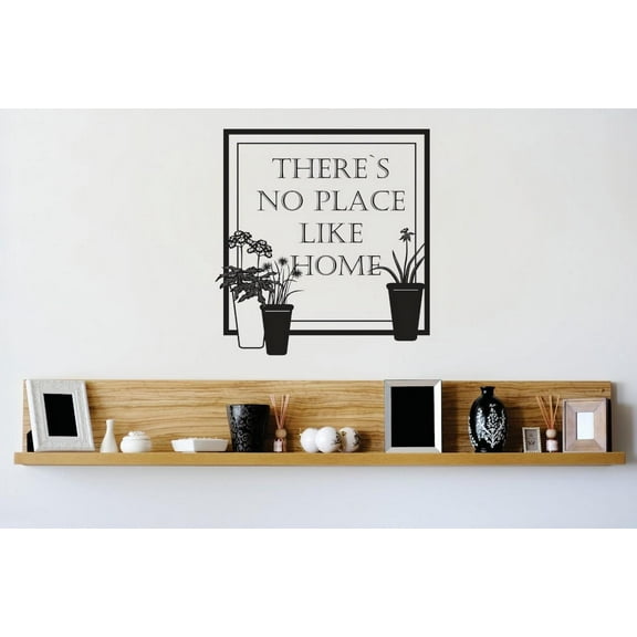 Vinyl Wall Decal Sticker : Theres No Place Like Home Image Living Room Quote Bedroom Bathroom Living Room Picture Art Peel & Stick Mural Size: 16 Inches X 16 Inches -