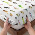 thumbnail image 3 of Cal.King Size Fitted Sheet Set - Colorful Fishing Bait 3 Piece Bedding Sets 16" Deep Pocket Fitted Sheet with 2 Pillowcases, Vintage Farmhouse Lure Fish Brushed Microfiber Hotel Luxury Bed Sheets, 3 of 9