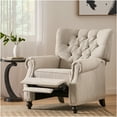 thumbnail image 3 of JERFIT Modern Push Back Recliner Chair with Tufted Back and Nailhead Trim, Beige Fabric Accent Armchair for Living Room, 3 of 10