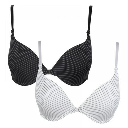 

Women’s Smooth Comfort Wire-Free Bra 75B-85C Front Closure Girls s Padded and Push Up Underwear Buckle Female Small Chest Bra - 1Pack