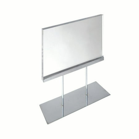 Counter Sign Display Holder (The Elite Series: Medium Acrylic Block Sign Holder On Chrome Stand For Counter 11