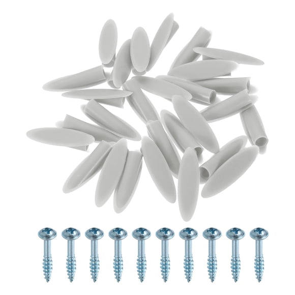 Uxcell 100 Pack Plastic Pocket Hole Plugs, 9mm Slant Hole Caps with Pocket Screws for Pocket Hole Jig Wood Working Tool Accessories, Gray
