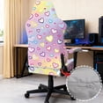 thumbnail image 4 of Jiueut Heart Tie Dye Print Gaming Chair Cover with Armrest Cover, Universal Rotating Chair Cover Anti Slip Computer Chair Slipcovers Washable Gaming Reclining Chair Protection with Elastic Band, 4 of 7