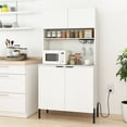 thumbnail image 2 of Costway 64.5" Kitchen Pantry Cabinet with Charging Station Wine Glass Rack Adjustable Shelf White, 2 of 10