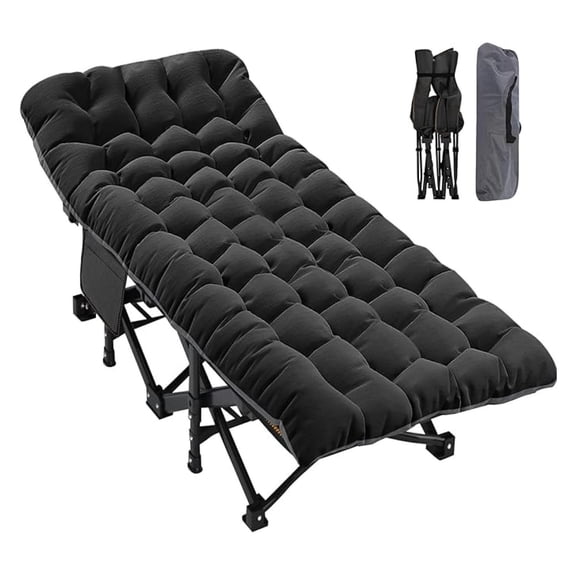 Oversized Folding Camping Cot for Adults, Double Layer 1200D, 500lb Capacity, Heavy Duty Guest Cot with Mat & Carrying Bag for Indoor & Outdoor Use