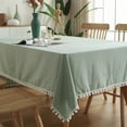thumbnail image 4 of Cotton Fabric Tablecloth Tassels Stitching Washable Table Cloth for Wedding Party Dining Banquet Decoratio Christmas Table Cover, 4 of 10