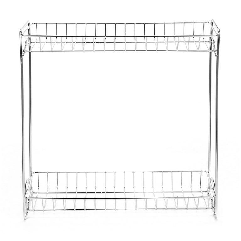 ideaglass Toaster Rack, Spice Organizer Oven Stand, Shelf for Kitchen  Bathroom Storage, 2-Tier Small Metal Plate Milky White