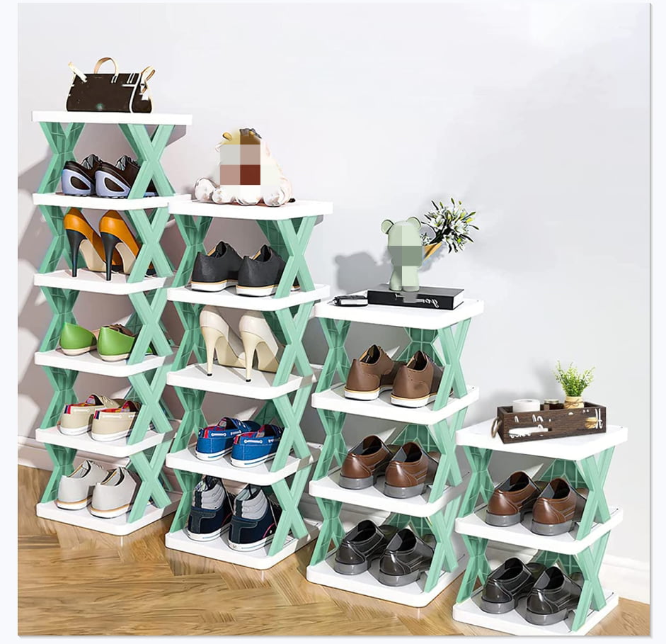  Raipult Multi-layer Shoe Rack Storage Organizer,  2/3/4/5/6-layer tall zapateras organizer for shoes (Green,4-layer) : Home &  Kitchen