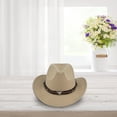 thumbnail image 4 of Hirigin Cowboy Hat for Women Men Cowgirl Hat Wide Brim Western Hats with Bull Head Panama Fedora Hat, 4 of 6