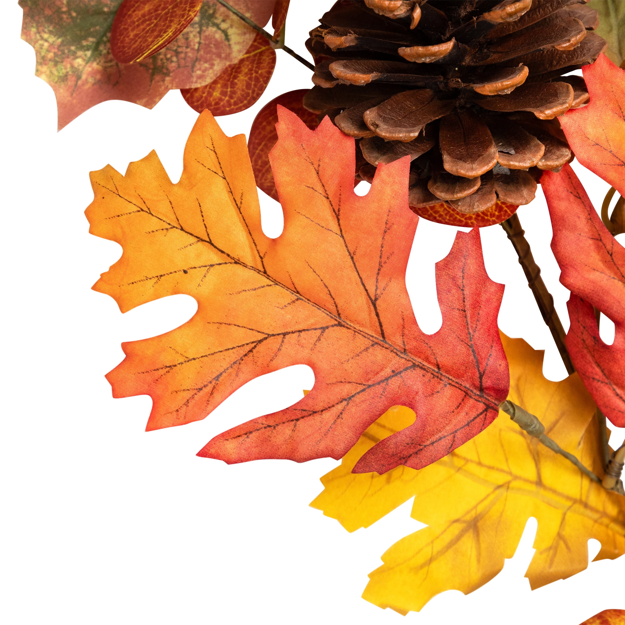 Acorns Pinecones and Mixed Autumn Foliage Artificial Fall Harvest Garland - 5' x 8"