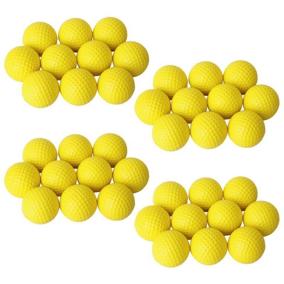 40Pcs Yellow Soft Elastic Indoor Practice PU Golf Ball,40 x Practice Golf Balls,Yellow