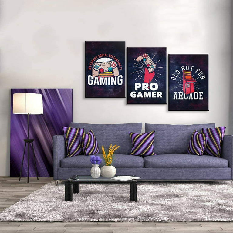 3 Pieces Gaming Room Decor Playstation Canvas Wall Art Video Gamer ...