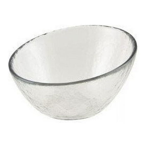 10 Strawberry Street Hammered Glass 5" Angled Bowls, Set of 6, Clear