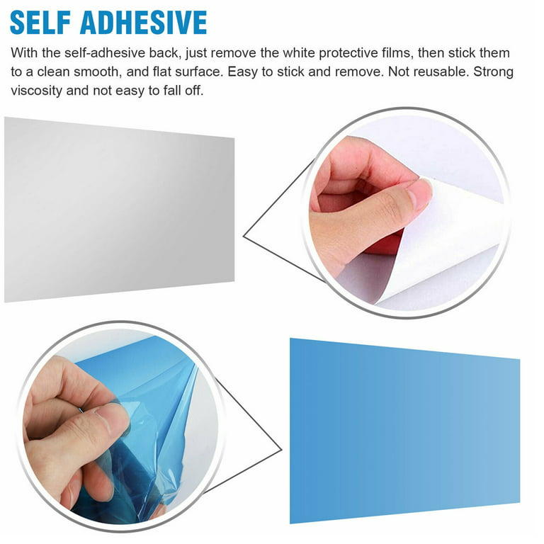 12x315 Large Mirror Stickers, Flexible Mirror Sheets, Non Glass