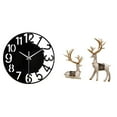 thumbnail image 1 of Reloj de pared grande,Reloj de pared acrílico silencioso de estilo moderno.,Reloj de pared grande de oficina,silencioso,fácil de leer y sencillo.,Estatua de alce y ciervo,Figuras de alce y, 1 of 8