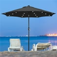 thumbnail image 4 of Yaheetech 9FT Outdoor LED Patio Umbrella with 8 Ribs Tilt and Crank, Black, 4 of 7