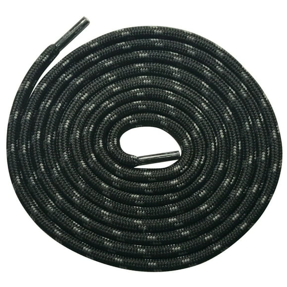 2 Paires Lacets Ronds Noirs et Gris Robustes de 5 mm d'Épaisseur pour Bottes de Randonnée et de Travail 38 40 44 45 46 48 50 52 54 60 63 72 Pouces