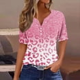 thumbnail image 2 of Jewelreauty Women Casual Short Sleeve T Shirts Summer V Neck Button Lightweight Tops Basic Tunic Tee Blouses (M, Pink), 2 of 4