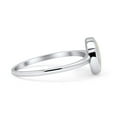 thumbnail image 2 of Oxidized Round Petite Dainty Ring Lab Created White Opal 925 Sterling Silver Size 9, 2 of 5