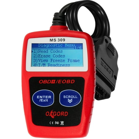 Motherboard Diagnostic Test - OxGord OBD2 Scanner OBDII Code Reader - Scan Tool for Check Engine Light - MS309 Universal Diagnostic for Car, SUV, Truck and Van