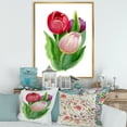 thumbnail image 2 of Designart 'Beautiful Tulip Flowers Red and Pink' Traditional Framed Canvas Wall Art Print, 2 of 5