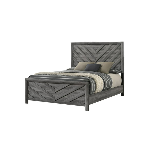 Denver Modern Style Twin Size Bed Made With Wood in Gray Colour