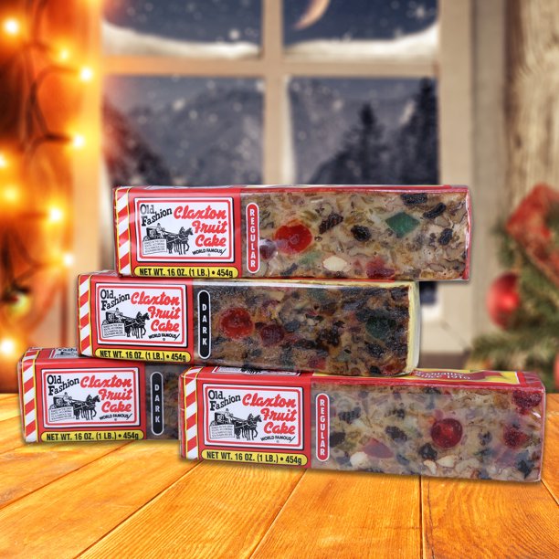 Claxton Fruit Cake 2 Regular and 2 Dark 1Lb. Fruit