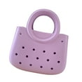 thumbnail image 3 of Bolsa de playa para mujeres Impermeable para el agua Pequeña bolsa Multipropósito de almacenamiento de verano con agujero Púrpura, 3 of 8