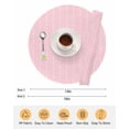 thumbnail image 6 of 15 Inch Round Placemats Set of 4, Pink Geometric Non Slip Heat Insulation PP Table Mats, Modern Minimalism Solid Color Striped Washable Place Mats for Kitchen Dining Party Table Decor, 6 of 7