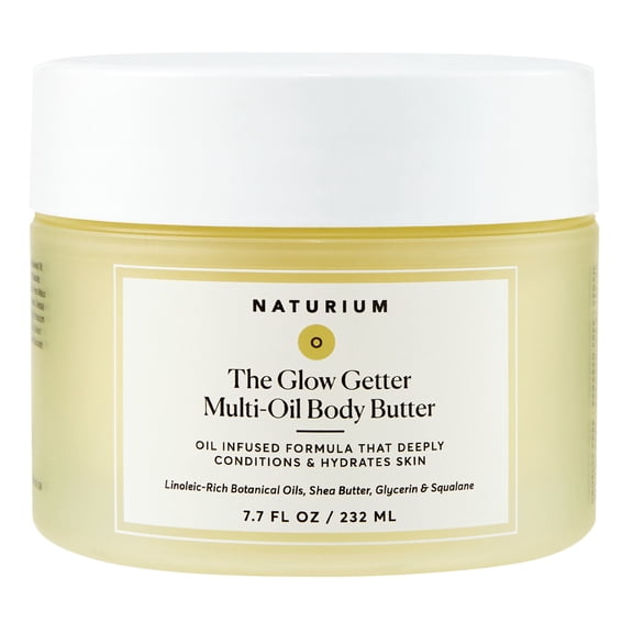 Naturium The Glow Getter Whipped Multi-Oil Body Butter, Firming Cream & Moisturizer with Shea Butter, Dry Skin, 7.7 fl oz