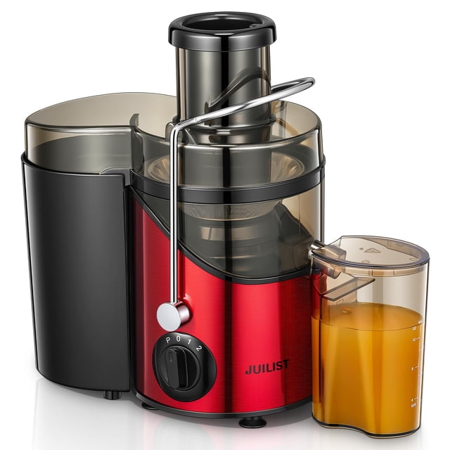 Extractor de jugo Juilist exprimidor de boca ancha 3 pulgadas 400 W rojo brillante