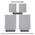 thumbnail image 3 of ROYALE LINENS - 4 Piece Full Bed Sheet - Soft Brushed Microfiber 1800 Bedding Set - 1 Fitted Sheet, 1 Flat Sheet, 2 Pillow case - Wrinkle & Fade Resistant Luxury Full Size Sheet Set (Silver, Full), 3 of 10