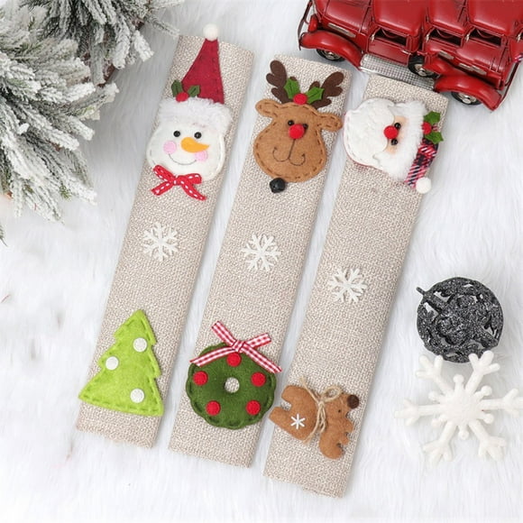 Ganfancp 3Pcs Christmas Home Refrigerator Microwave Oven Handles, Christmas Decoration Supplies Weekly Deals