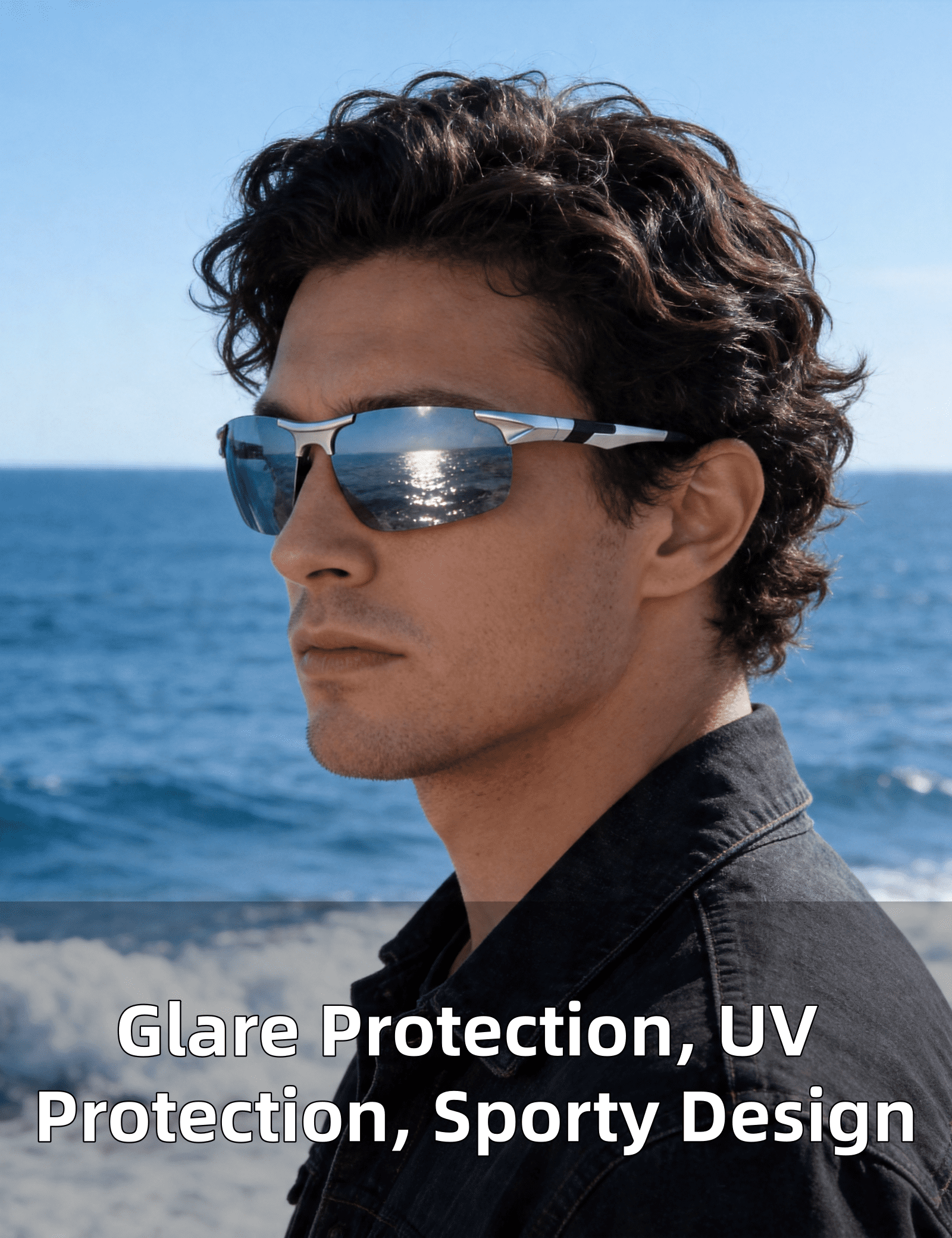 PUKCLAR Mens Driving Sunglasses Polarized Sports Sunglasses Al-Mg Metal Frame Cycling Fishing Golf Goggles