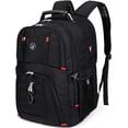 thumbnail image 2 of SHRRADOO Extra Large 50L Travel Laptop Backpack with combination lock, College High School Backpack Airline Approved Business Work Bag Fits 17 Inch Computer for Men Women, 2 of 8