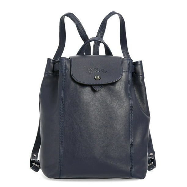 Longchamp Longchamp Women S Le Pliage Cuir Navy Blue Leather Backpack Walmart Com Walmart Com