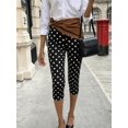 thumbnail image 5 of LMLYSoH Women’s Capri Pants Leggings Dots Print/Solid Color Low Waist Cropped Pants, 5 of 9